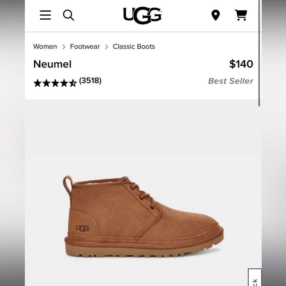 UGG Womens Neumel Lace Up Boots Sz 7
